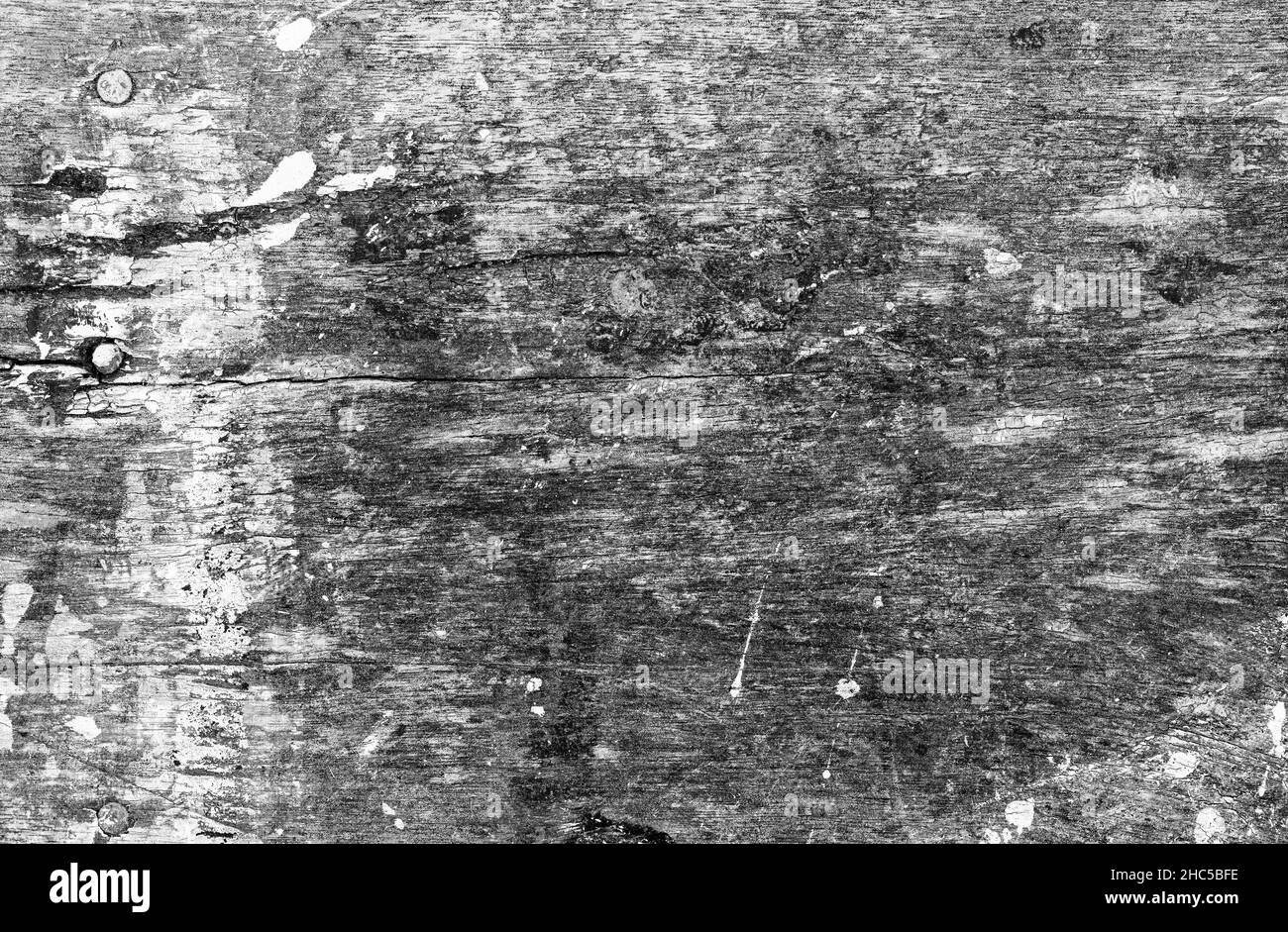 Schwarze und weiße Oberfläche aus altem Holz für Textur-Hintergrund Stockfoto