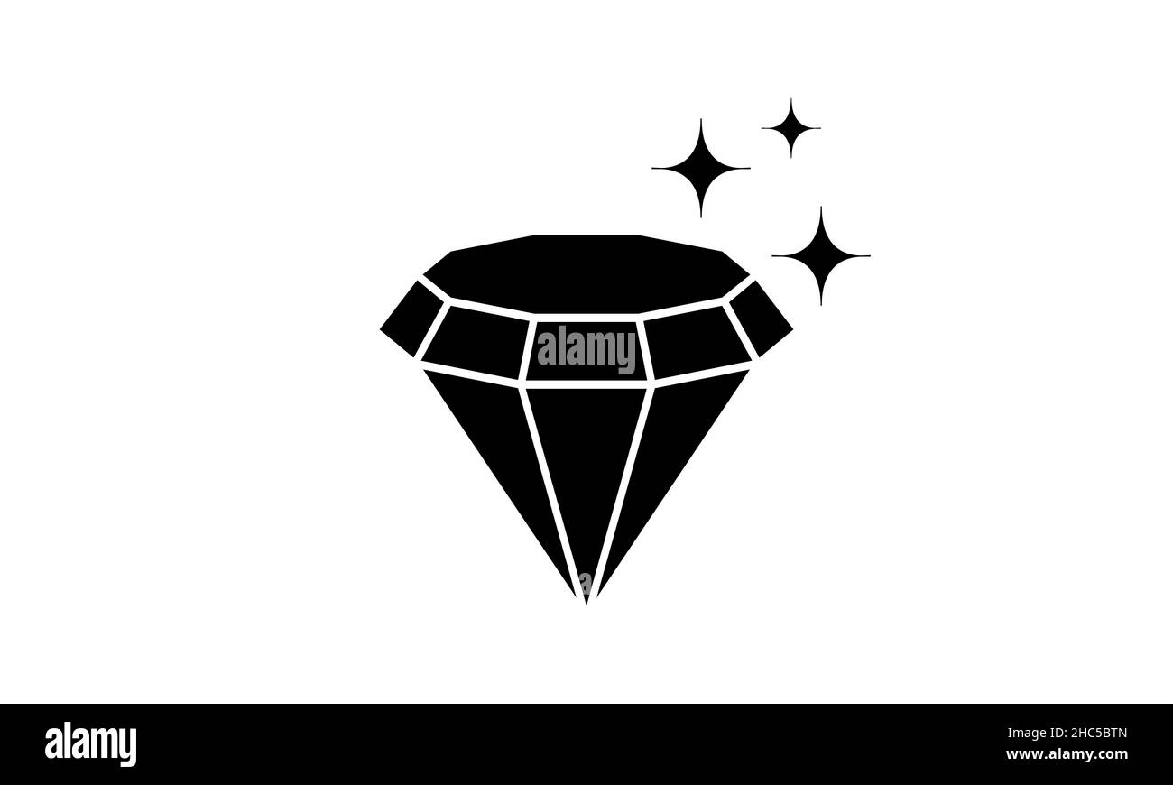 Abbildung mit flachem Diamanten, Vektor mit Schmucksymbole Stock Vektor