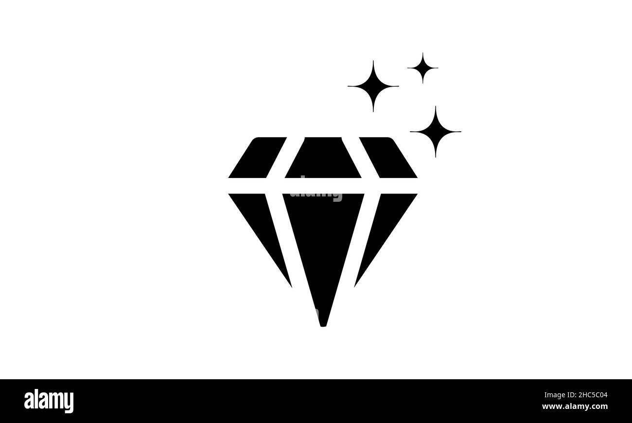 Abbildung mit flachem Diamanten, Vektor mit Schmucksymbole Stock Vektor