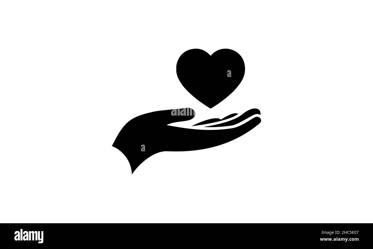 Herz in Händen Symbol, Spende Clipart Hand Herz, Healthcare Hände halten Herz flach Symbol Stock Vektor
