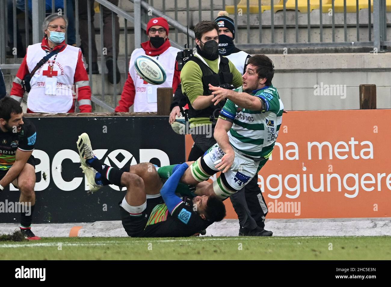 Sergio Lanfranchi Stadium, Parma, Italien, 24. Dezember 2021, giovanni pettinelli (benetton) während des Spiels Zebre Rugby Club gegen Benetton Rugby - United Rugby Championship Stockfoto