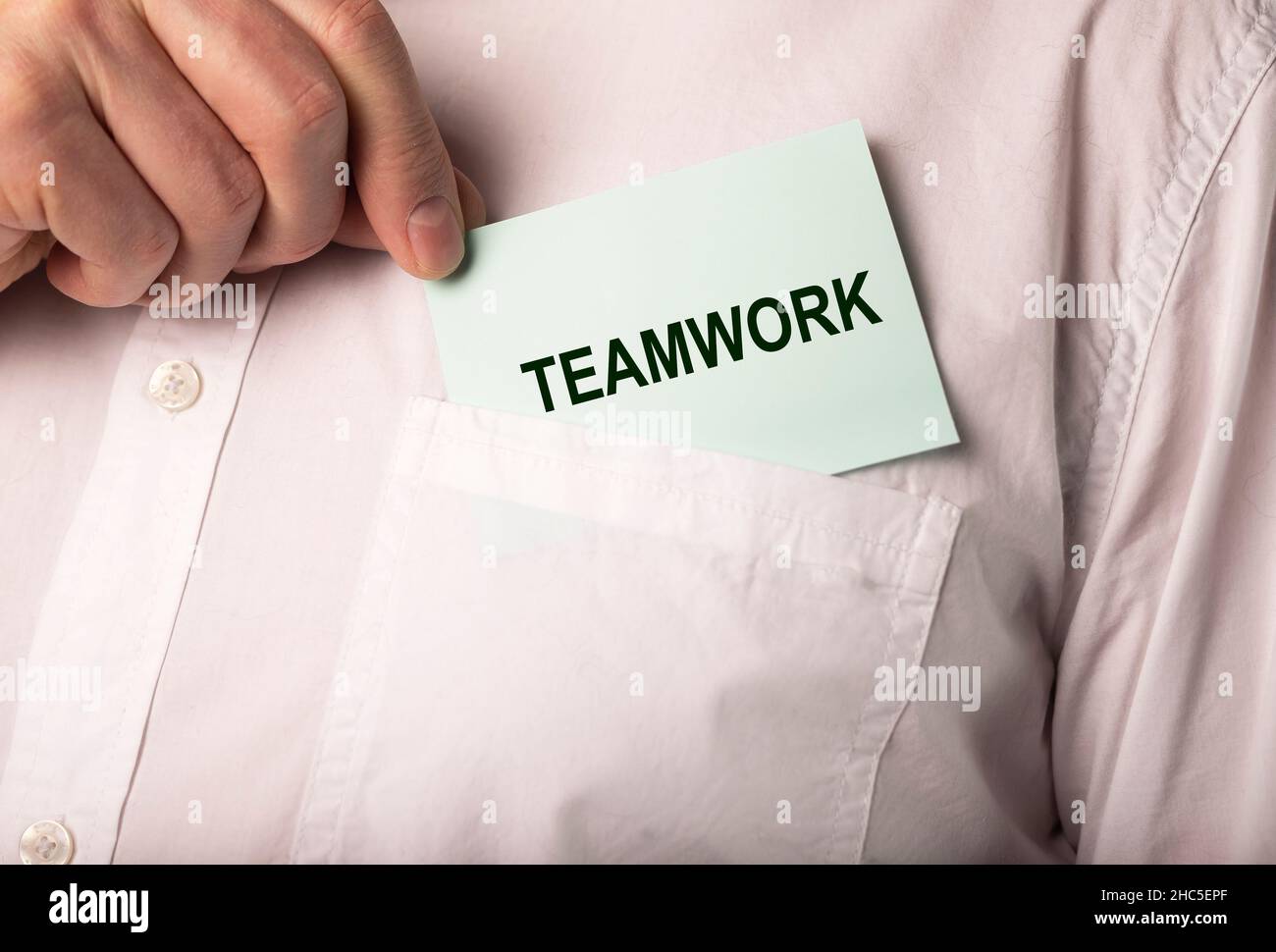 Teamarbeit auf dem Papier. Arbeit im Geschäftsteam. Stockfoto