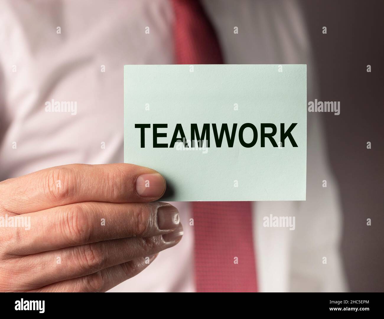 Teamarbeit auf dem Papier. Arbeit im Geschäftsteam. Stockfoto