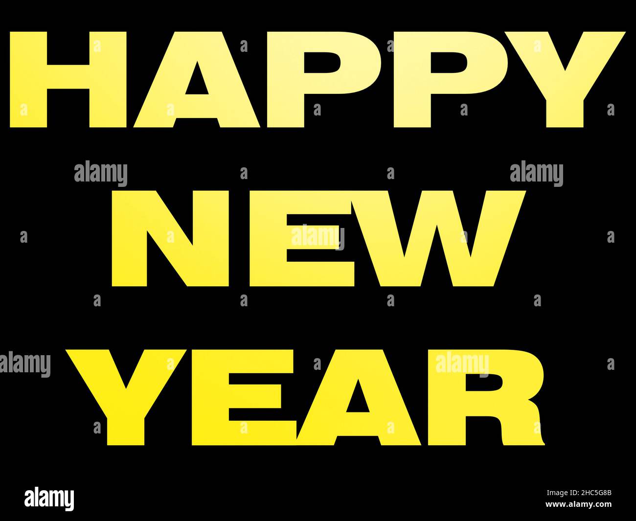 Frohes neues Jahr - 2D Wörter isoliert gerendert - 3D Rendering Stockfoto