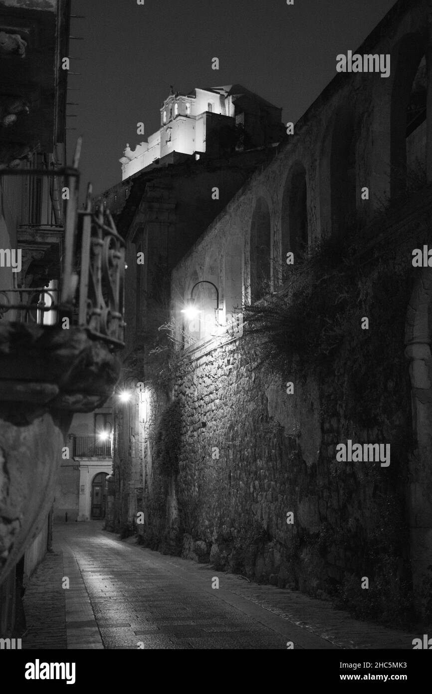 Scicli durch nigth Stockfoto