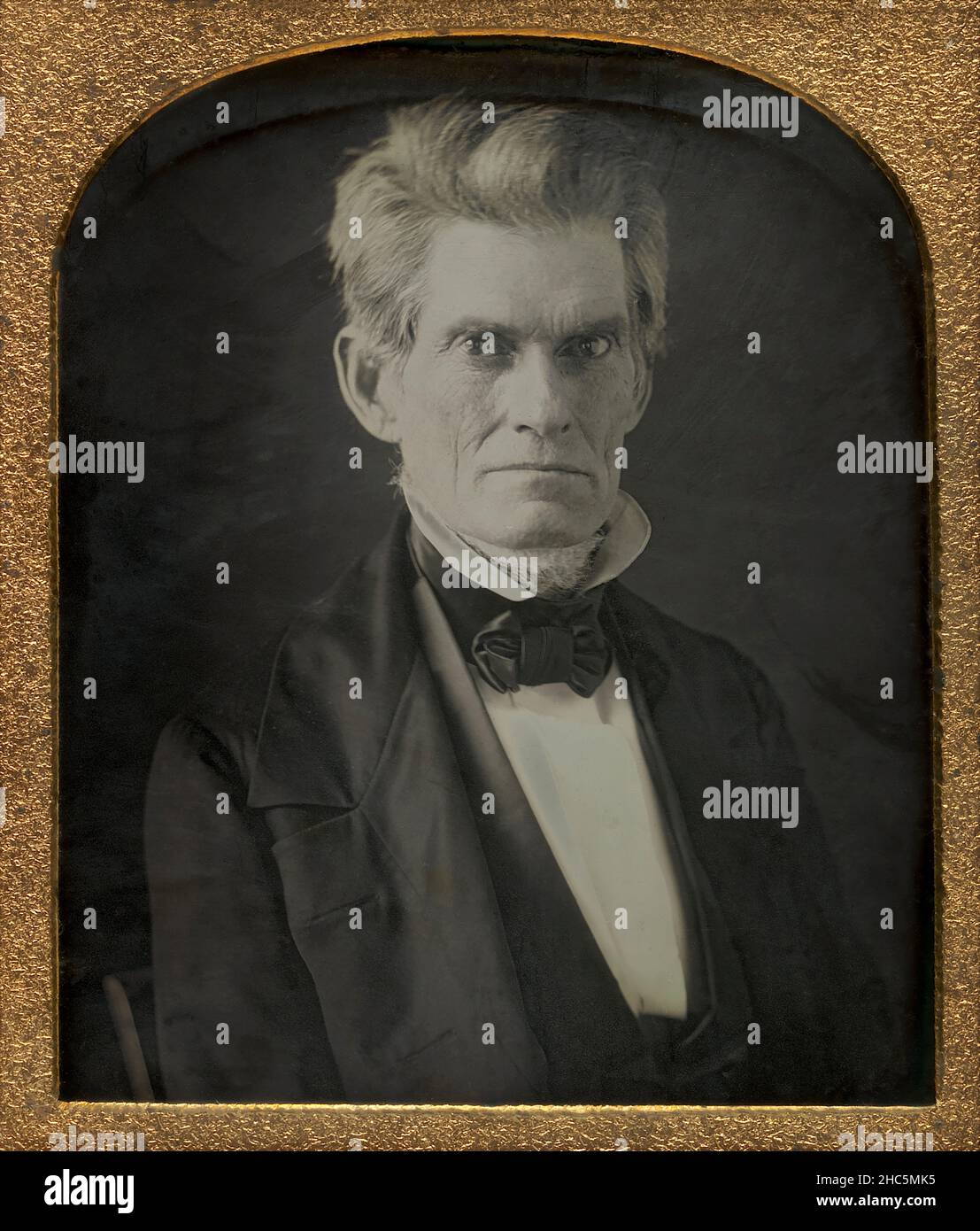 John C. Calhoun (1782-1850), amerikanischer Staatsmann, 7th Vizepräsident der Vereinigten Staaten 1825-32 und US-Senator aus South Carolina 1845-50, Head and Shoulders Portrait, Daguerreotype, Unidentified Artist, 1843 Stockfoto