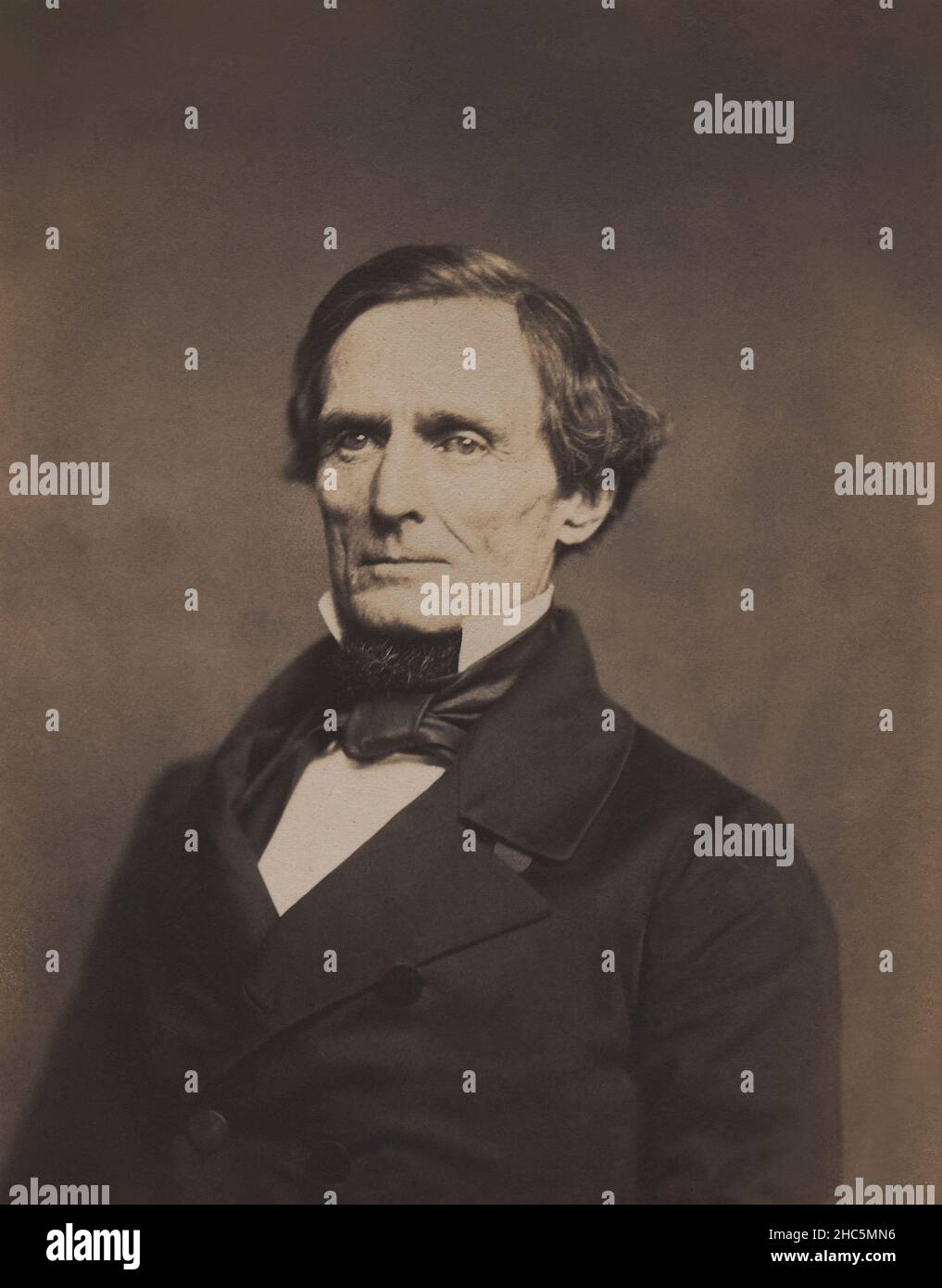 Jefferson Davis (1808-1889), amerikanischer Politiker, diente während des amerikanischen Bürgerkrieges als Präsident der Konföderierten Staaten, Senator des Staates Mississippi und Kongressabgeordneter vor dem amerikanischen Bürgerkrieg, US-Außenminister unter Franklin Pierce, halblanges Porträt, Jesse H. Whitehurst, 1857 Stockfoto