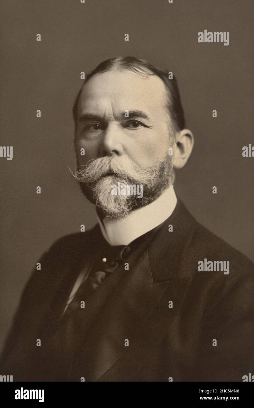 John Milton Hay (1838-1905), amerikanischer Politiker und Diplomat, war von 1898 bis 1905 US-Außenminister, Head and Shoulders Portrait, Isiah West Taner, 1878 Stockfoto