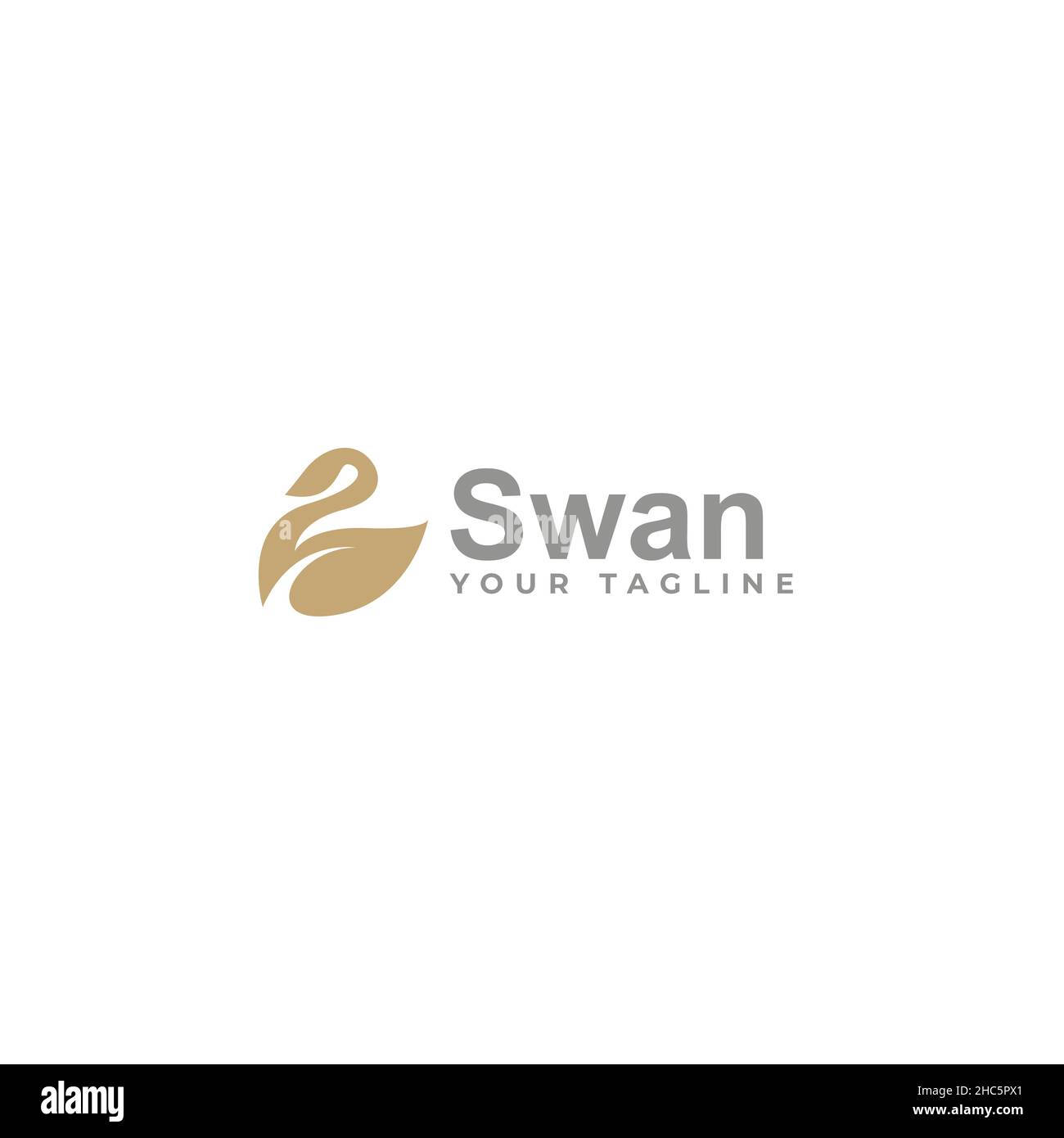 Minimalistisches flaches Design MIT SWAN Habitat Logo Stock Vektor