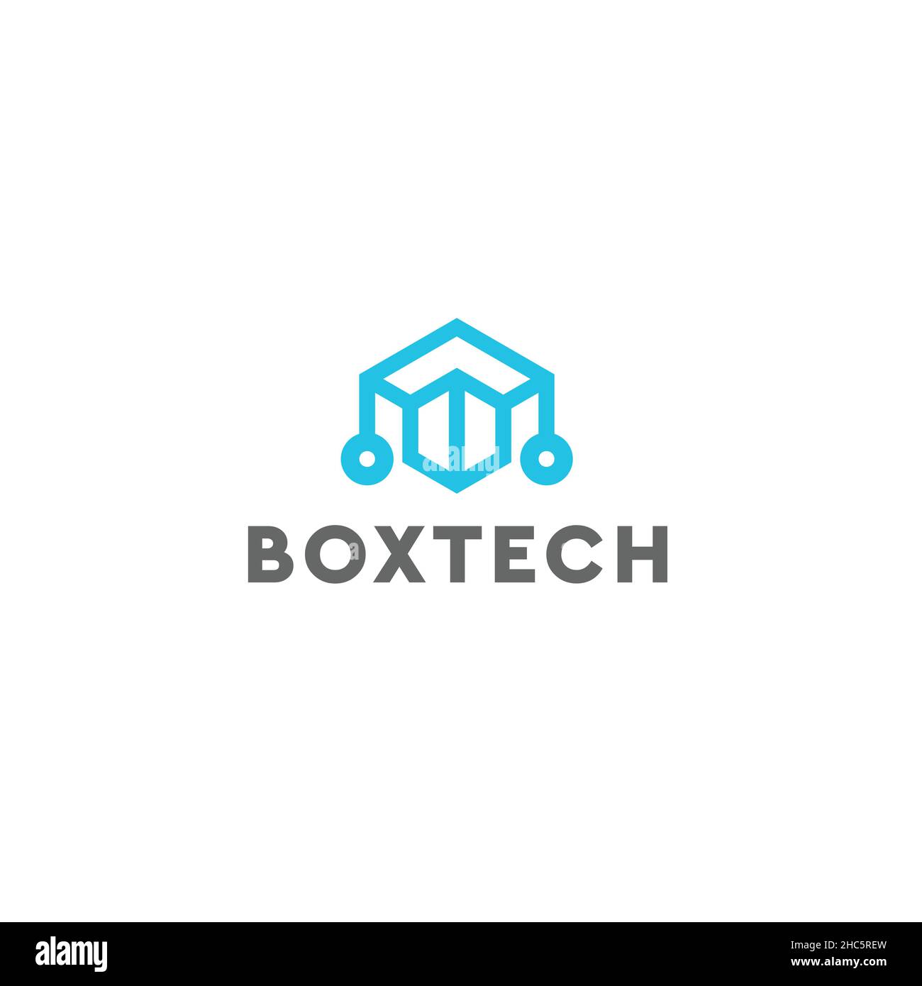 Modernes flaches einfaches Design BOX TECH Logo Design Stock Vektor