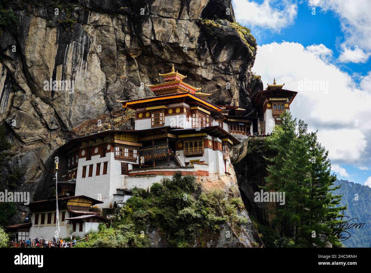 Heller Sommertag im Taktsang Palphug Kloster in Paro, Bhutan Stockfoto