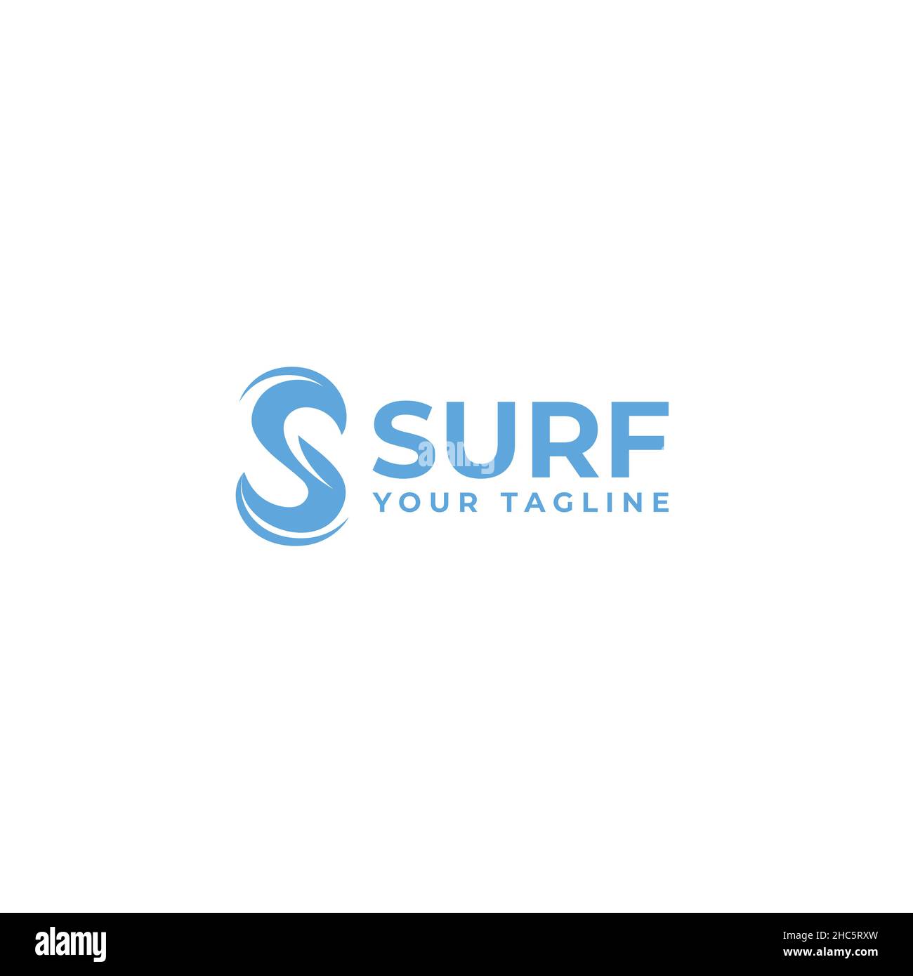 Minimalistisches Initial S SURF Template Logo Design Stock Vektor