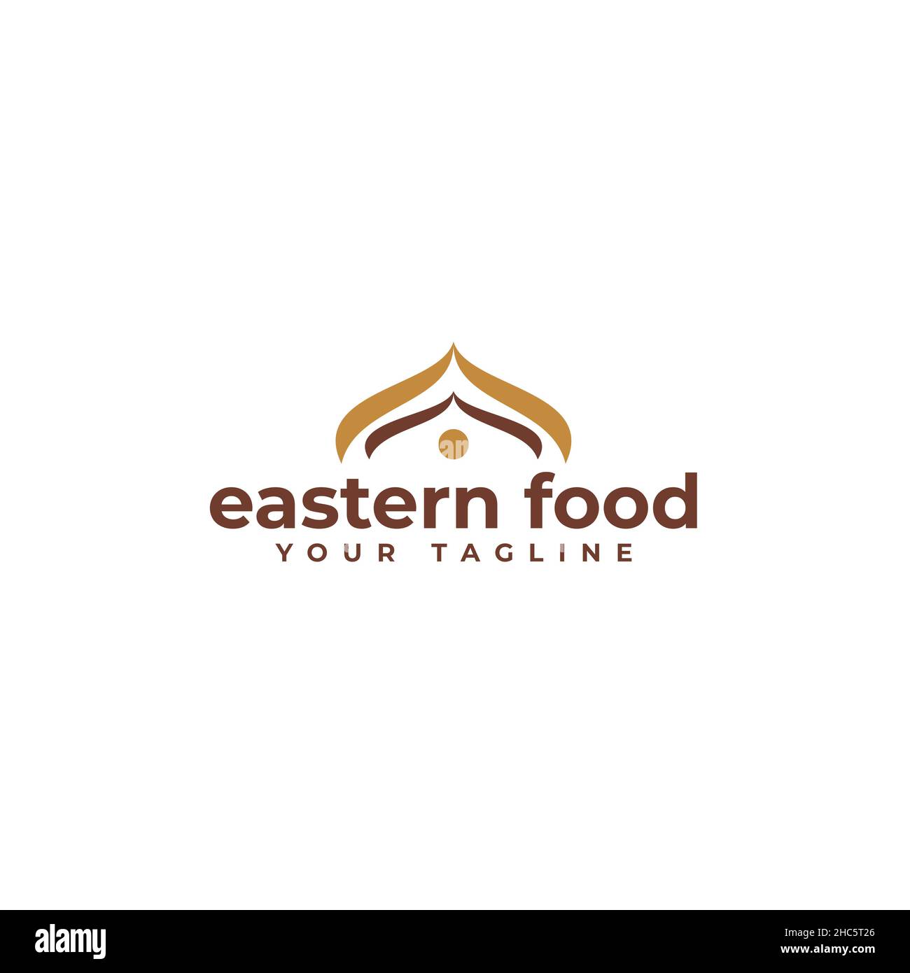 Modernes flaches, schlichtes Design MIT EASTERN FOOD Logo Stock Vektor