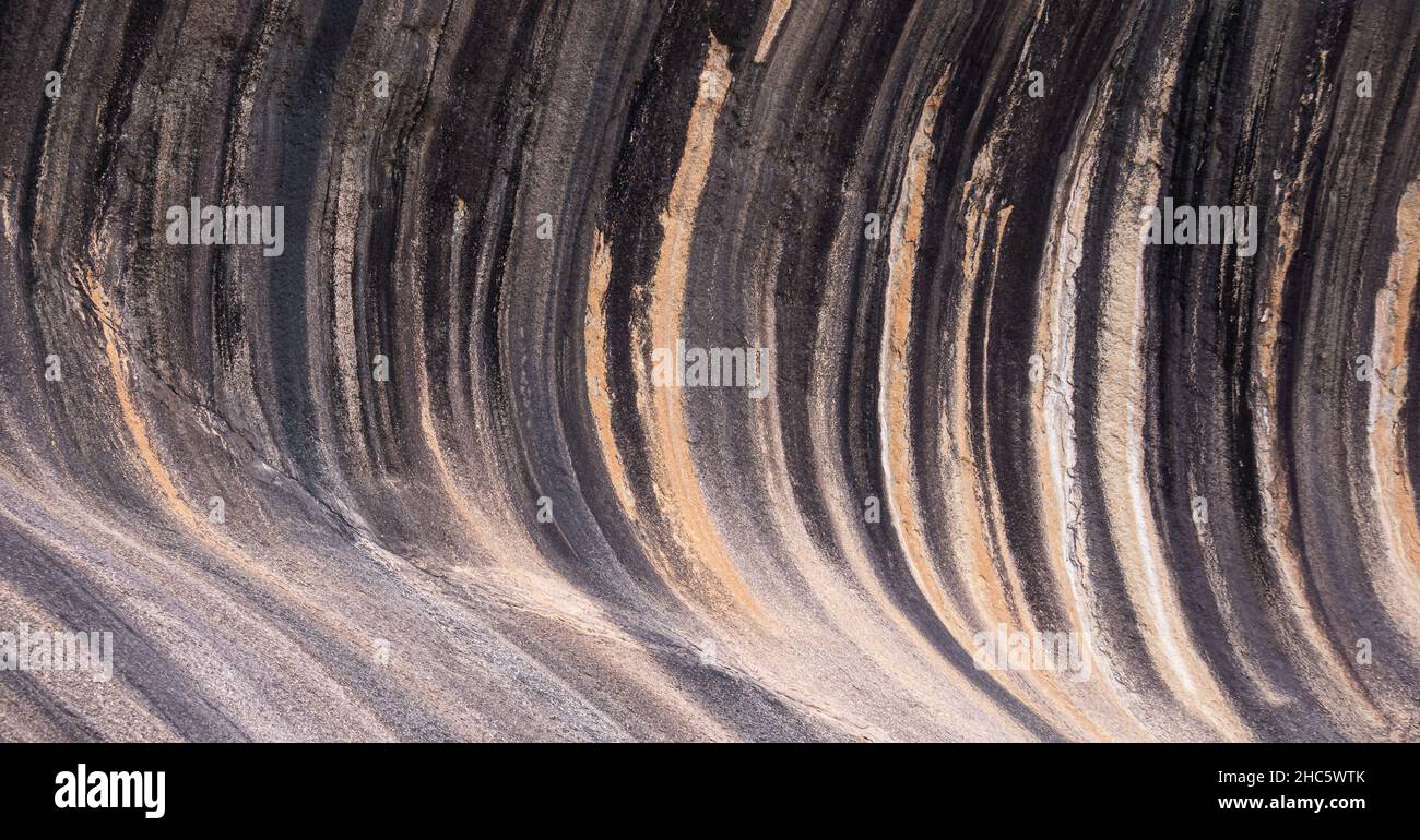 Nahaufnahme des Wave Rock Western Australia Stockfoto