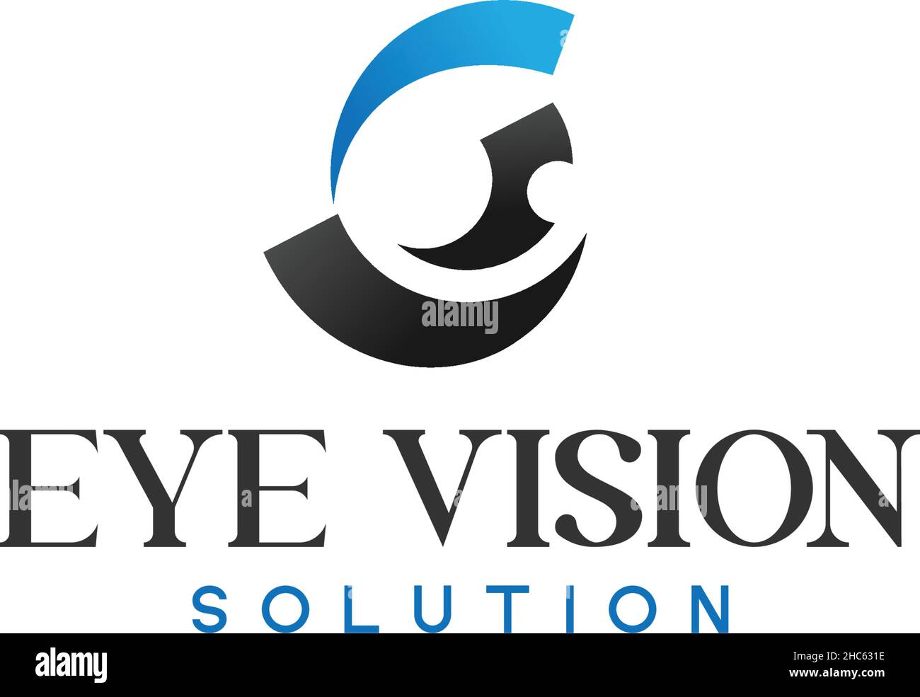 Modernes, einfaches EYE VISION Solution Logo-Design Stock Vektor