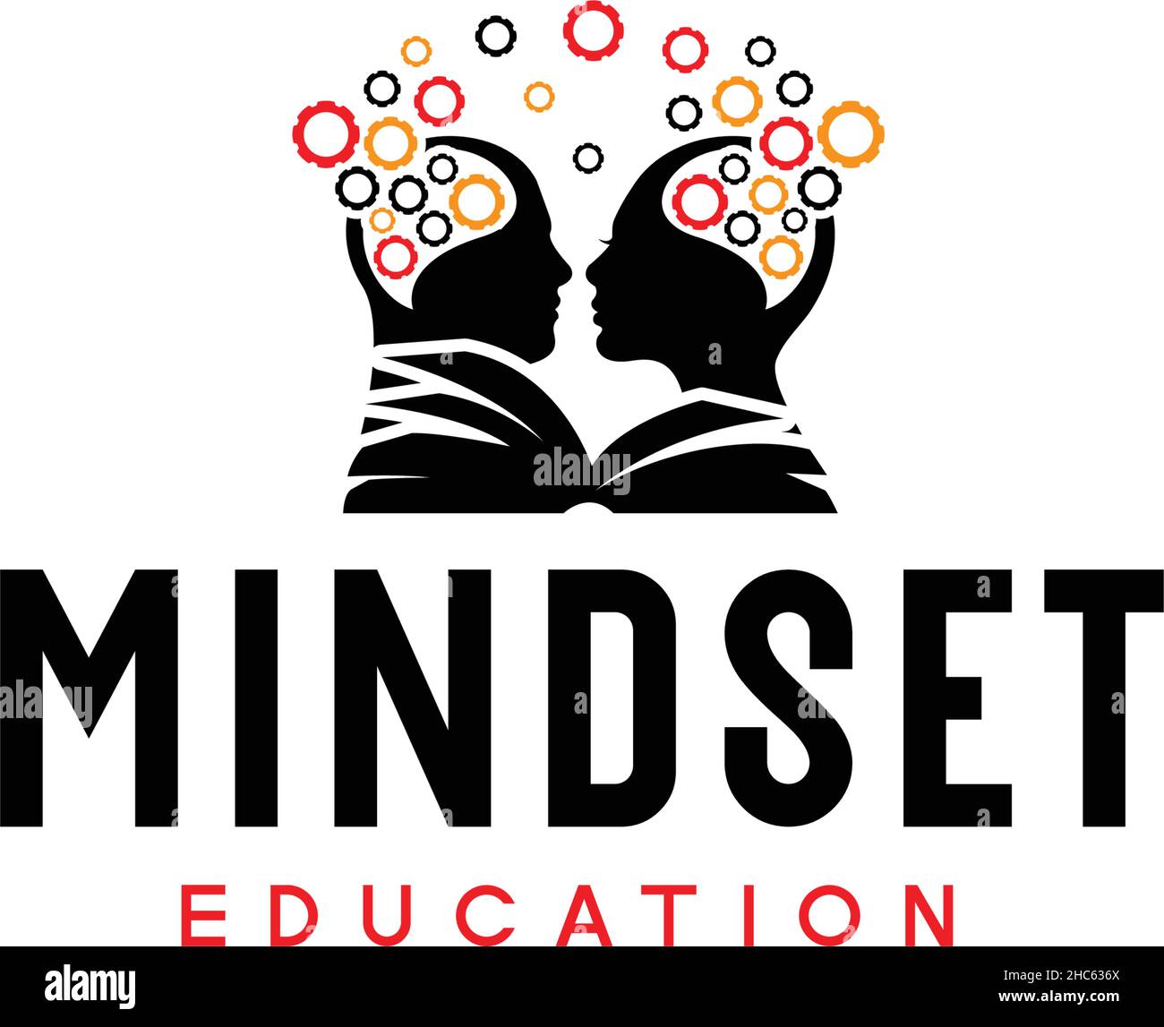 Bunte DENKWEISE BILDUNG Mensch denken Logo-Design Stock Vektor