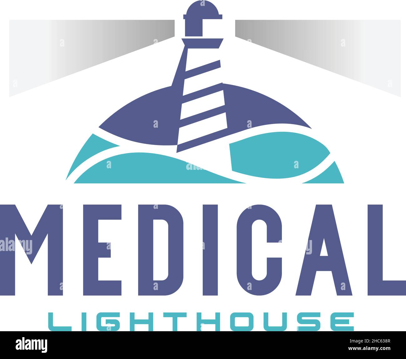 Bunte MEDIZINISCHE LEUCHTTURM gesund Logo-Design Stock Vektor