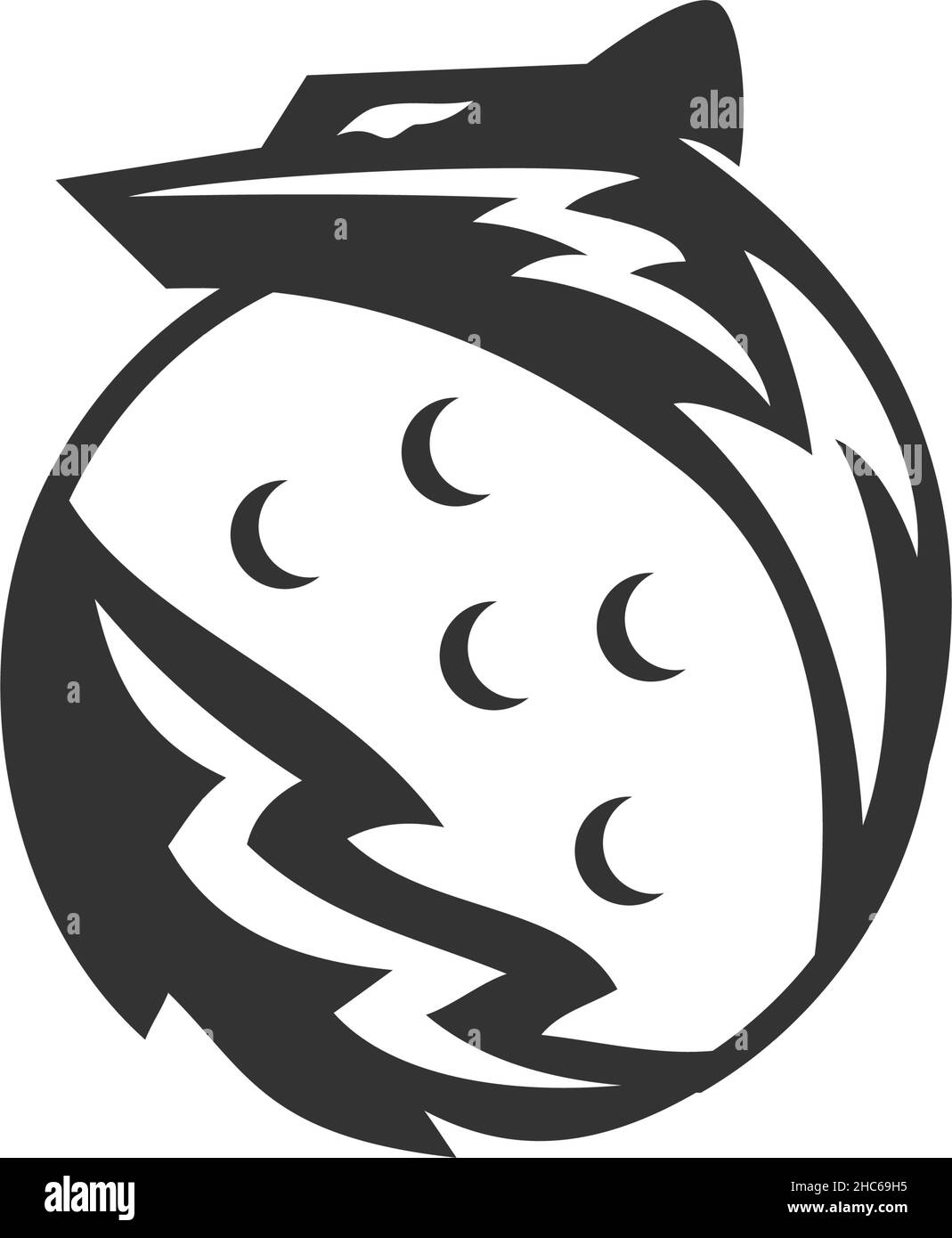 wolf Mond rund Illustration Symbol Marke isoliert Stock Vektor