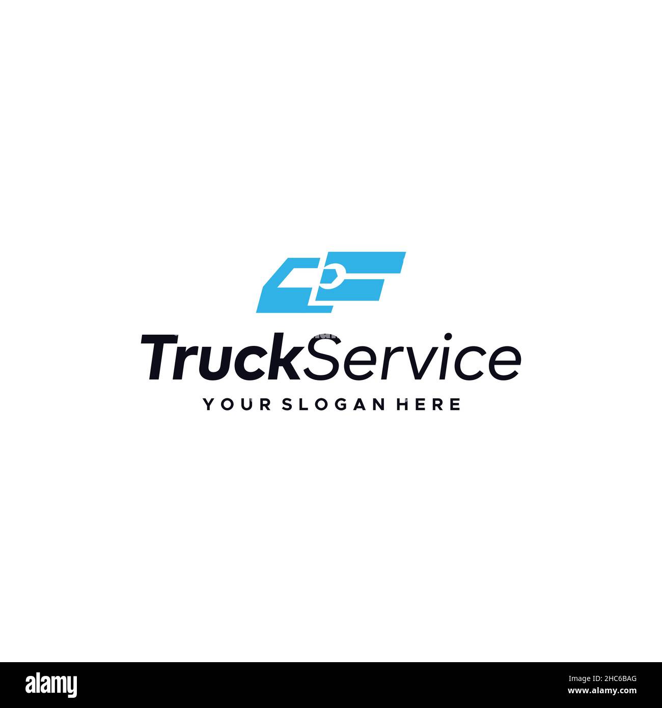Minimalistisches Design LKW-SERVICE gesendet Logo-Design Stock Vektor