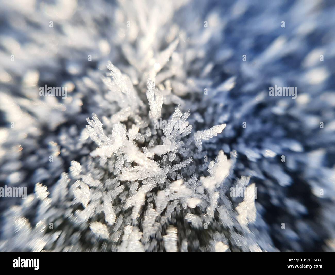 Nahaufnahme der Froststruktur Stockfoto