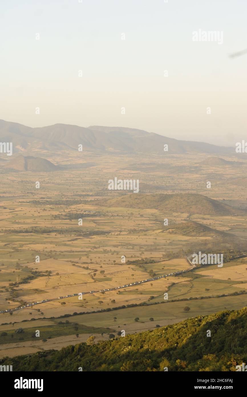 Luftaufnahme von landwirtschaftlichen Feldern Stockfoto