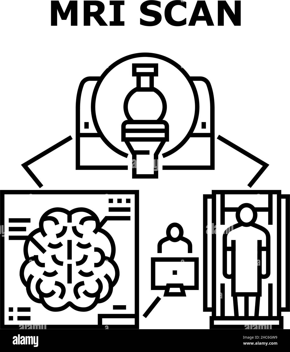 Abbildung des Symbols für MRI-Scans Stock Vektor