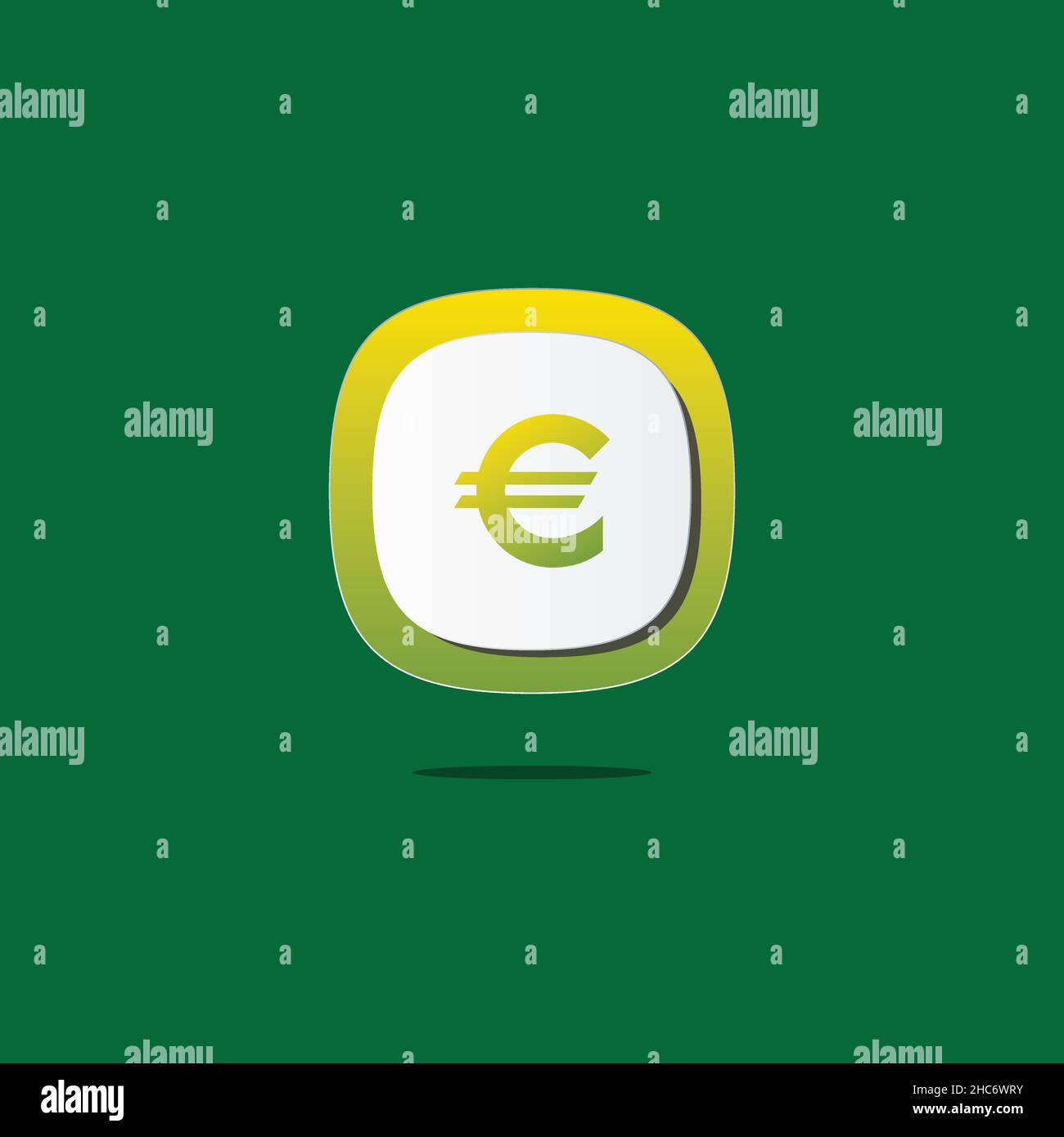 Euro-Währungszeichen 3D-Symbol. Symbole Web, Logo, Schaltfläche. 3D Vektorgrafiken. Konzept für Favicon, App Icon, Webbanner, Logo Stock Vektor