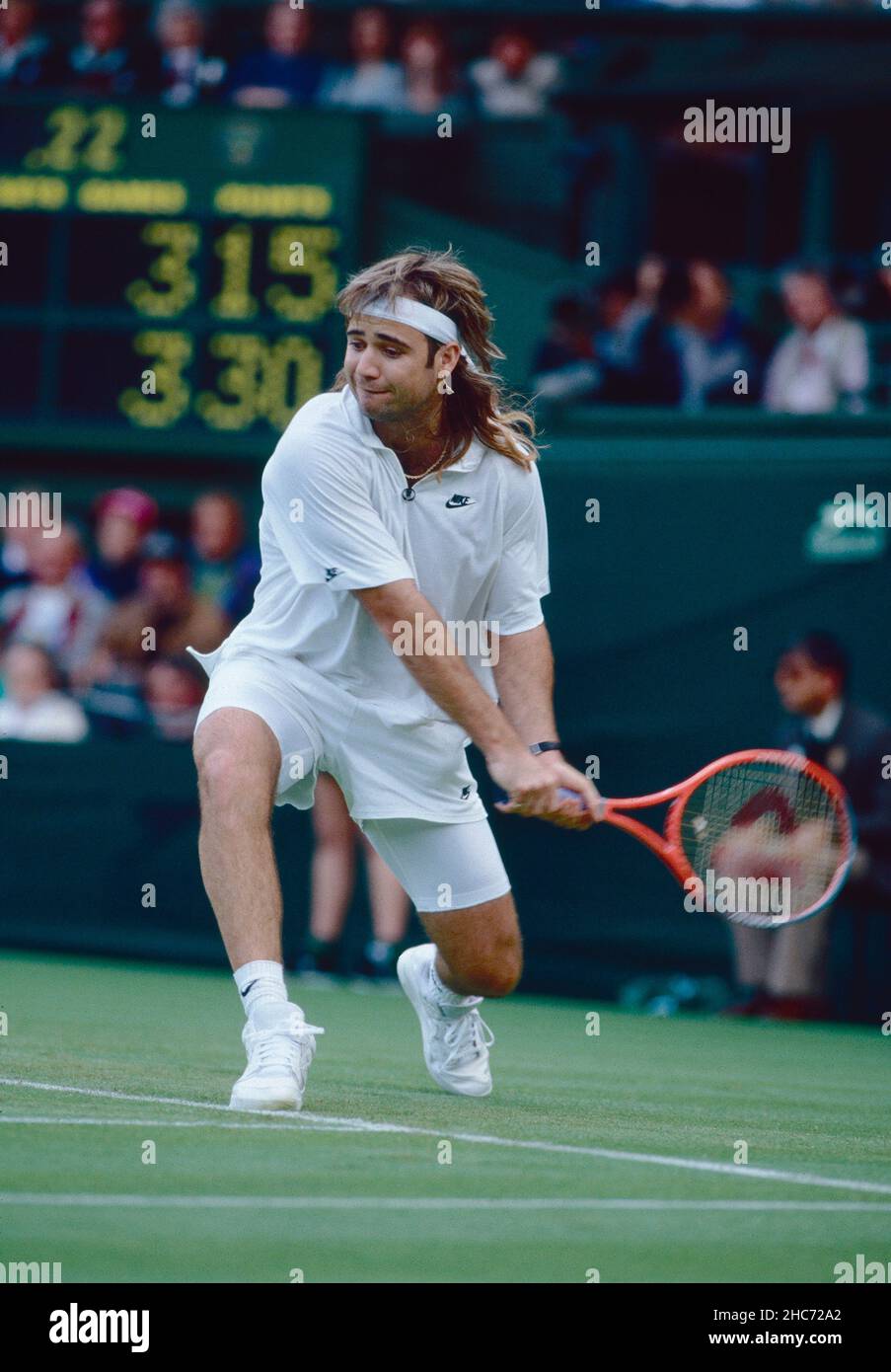 Der amerikanische Tennisspieler Andre Agassi, Wimbledon, Großbritannien 1999 Stockfoto