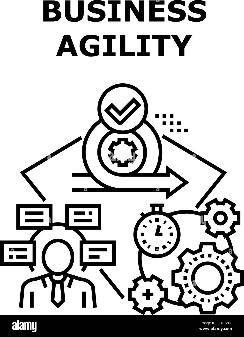 Business Agility Vector Concept Black Illustration Stock Vektor