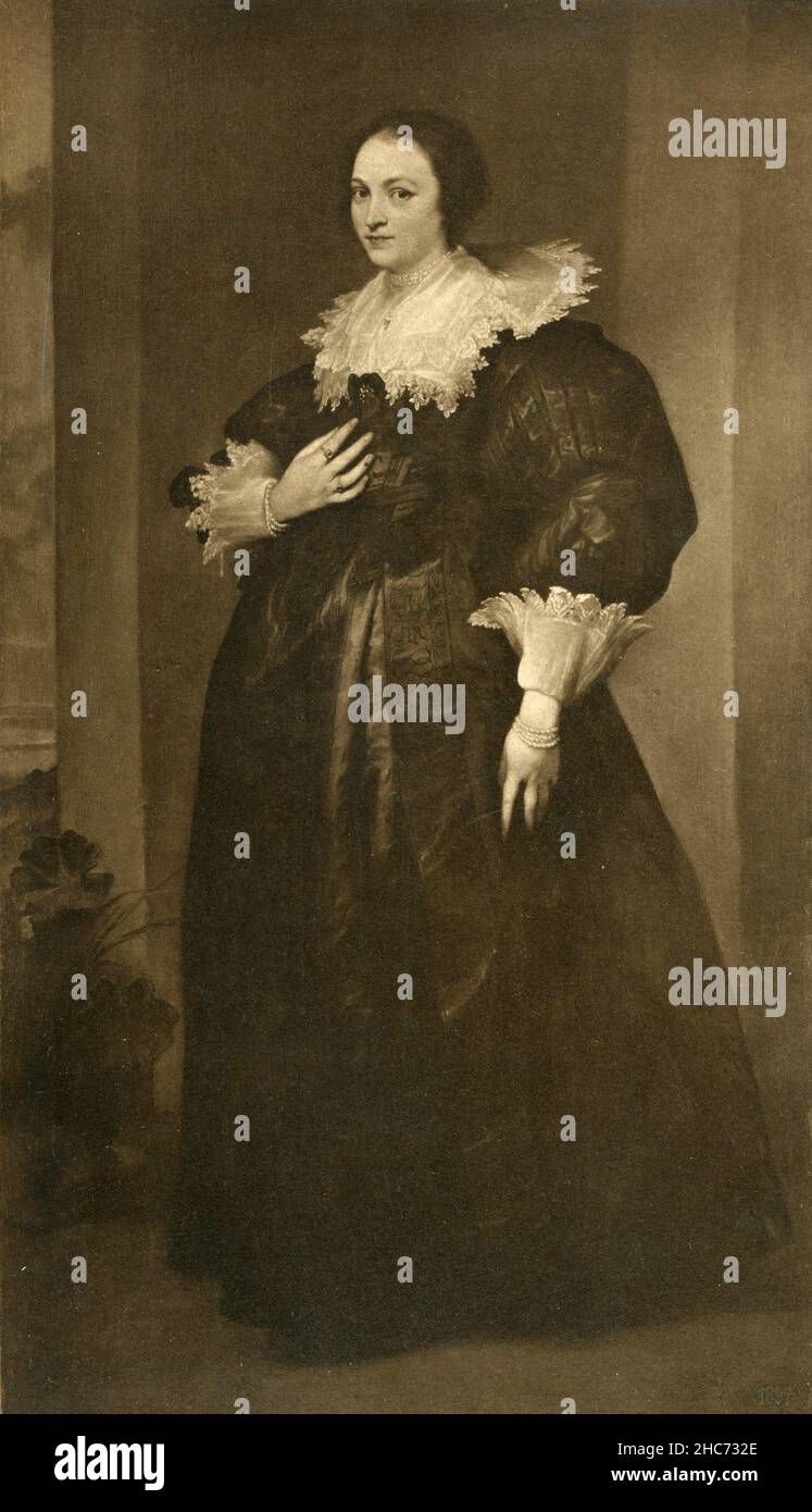 Porträt einer Frau, Gemälde des flämischen Künstlers Anthony van Dyck, München 1897 Stockfoto