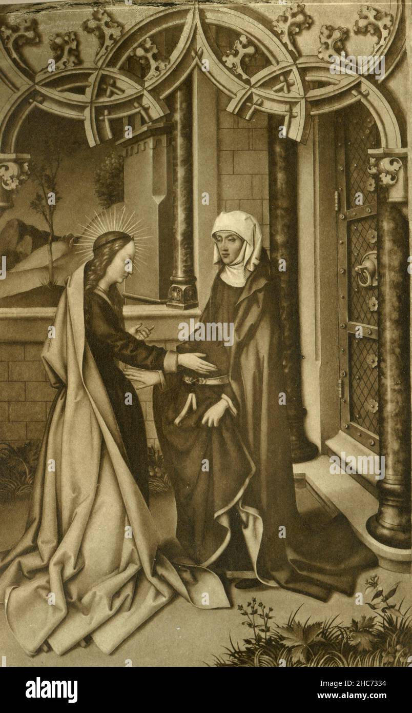 Besuch der Jungfrau Maria, Gemälde des deutschen Künstlers Hans Holbein d. J., München 1897 Stockfoto
