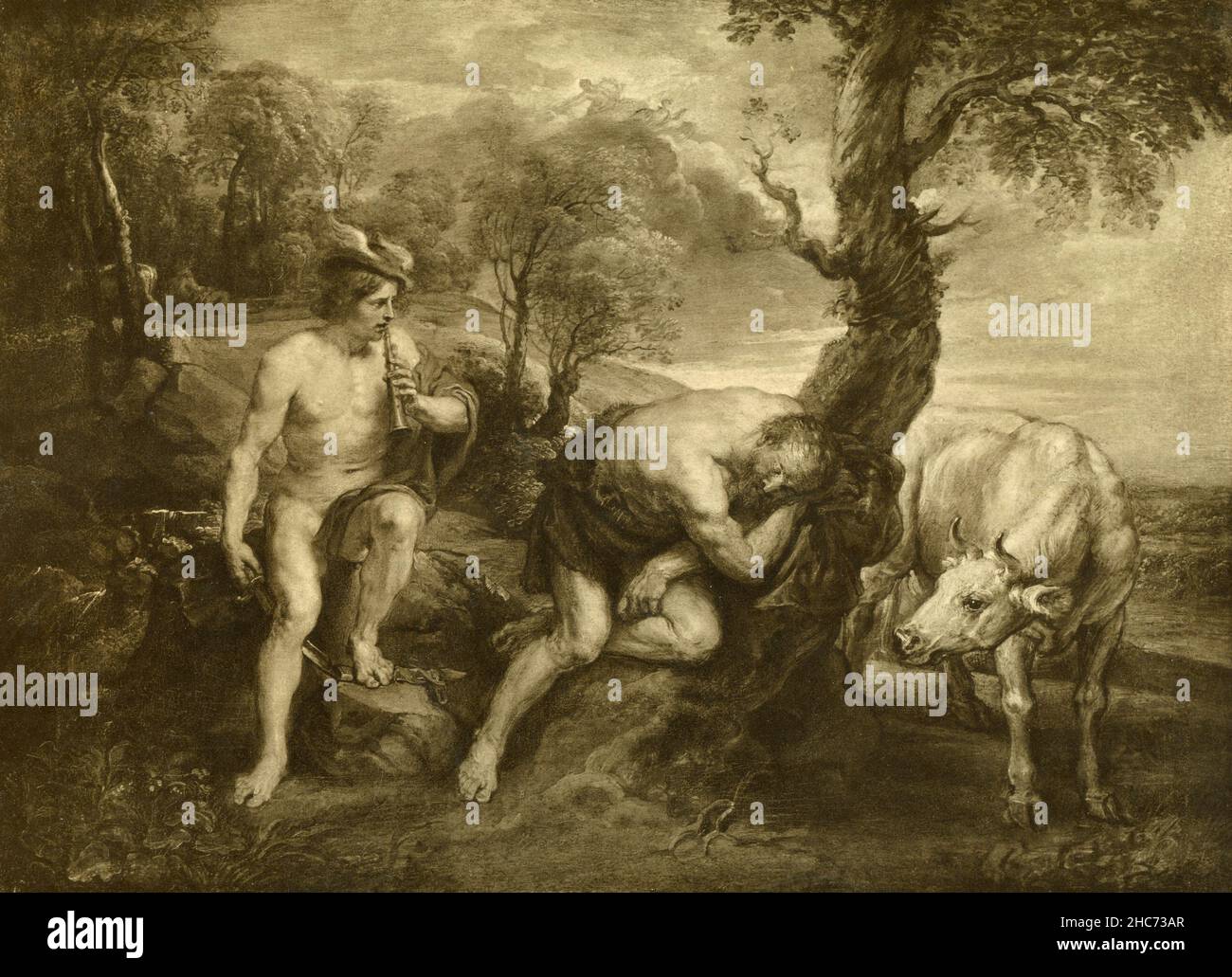 Merkur und Argus, Gemälde des flämischen Künstlers Peter Paul Rubens, München 1897 Stockfoto