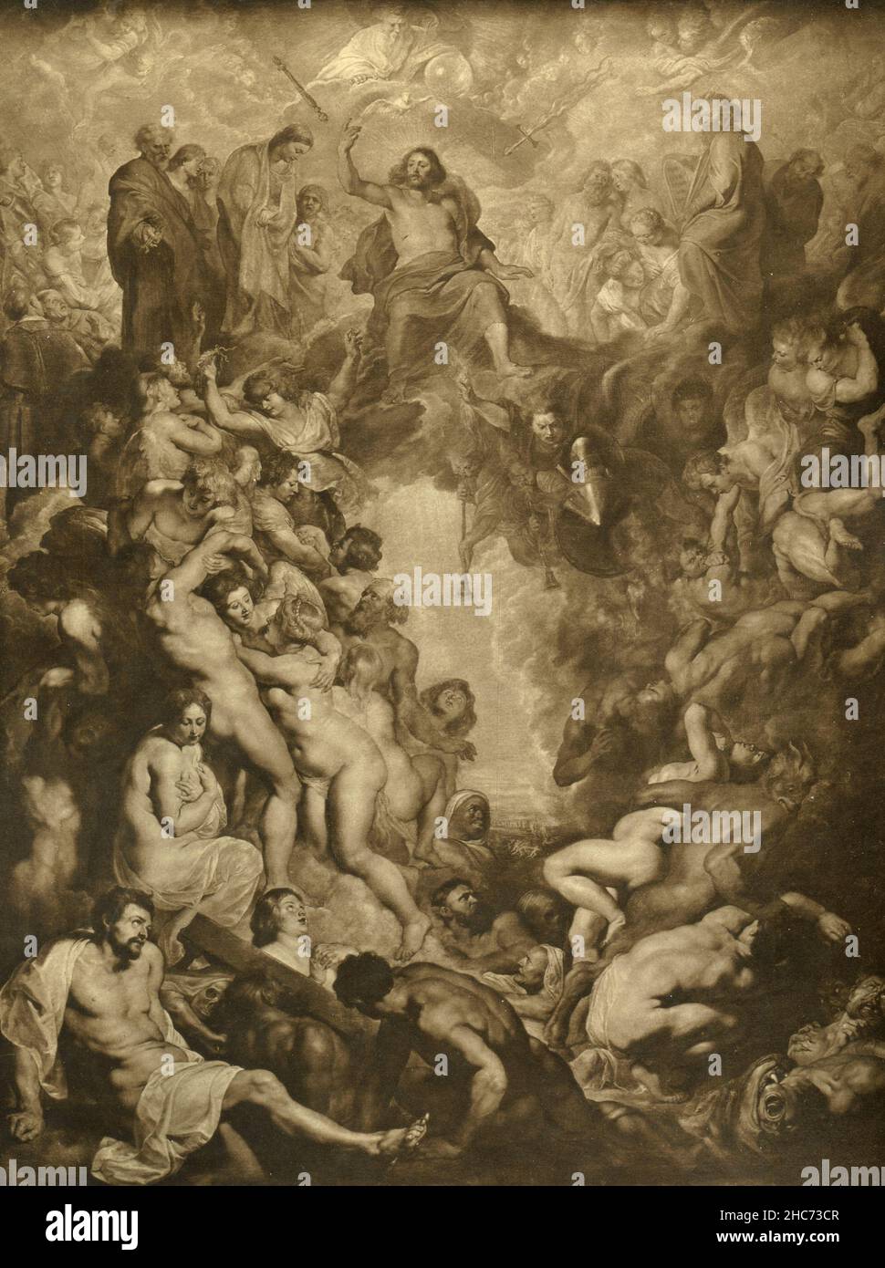 Das große jüngste Gericht, Gemälde des flämischen Künstlers Peter Paul Rubens, München 1897 Stockfoto