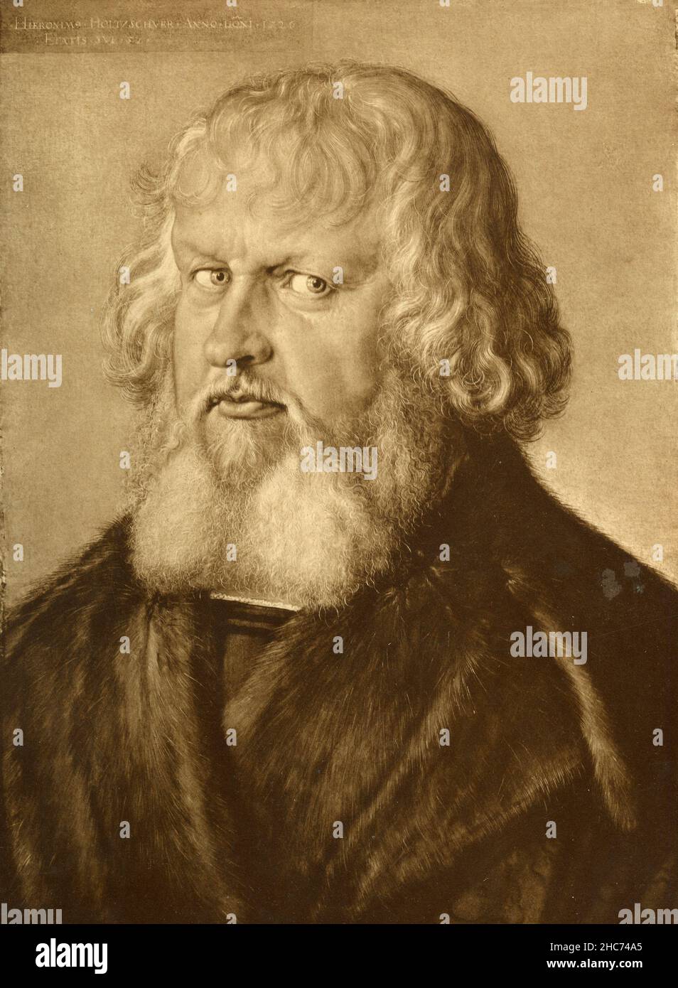 Porträt des Hieronymus Holzschuher, Gemälde des deutschen Künstlers Albrecht Durer, München 1897 Stockfoto