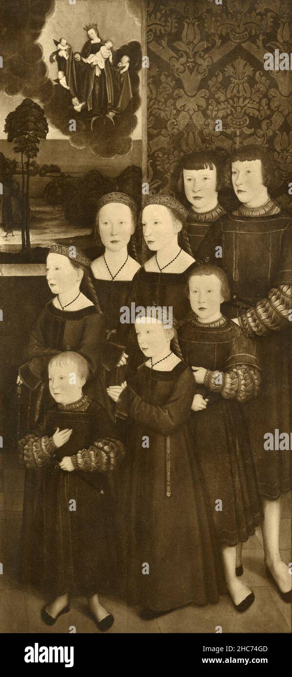 Konrad Rehlingers Kinder, Gemälde des deutschen Künstlers Bernhard Strigel, 1930s Stockfoto