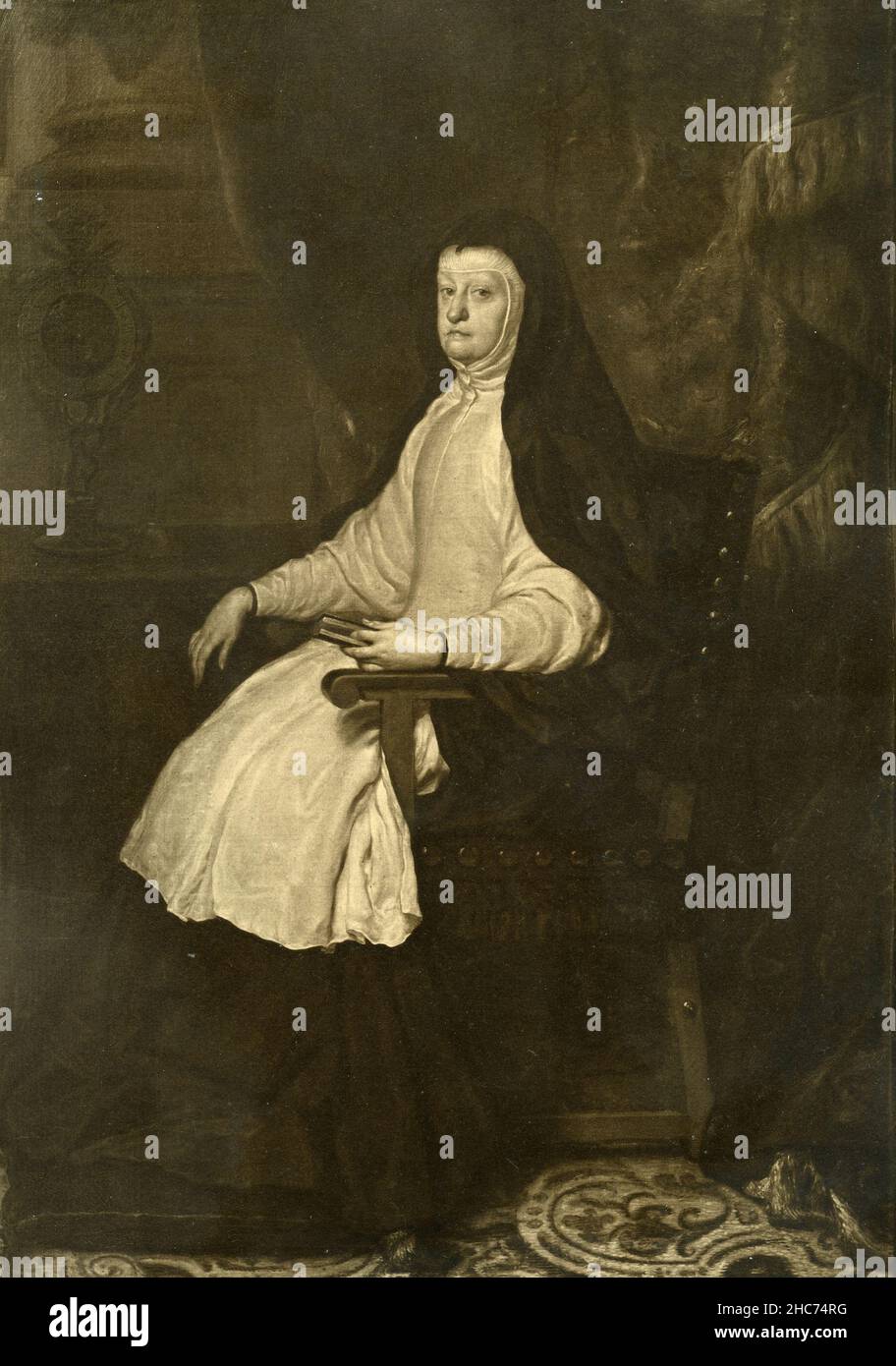 Porträt der österreichischen Donna Maria Anna, Gemälde des spanischen Künstlers Juan Carreno de Miranda, München 1897 Stockfoto
