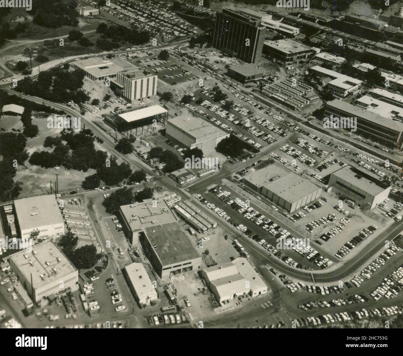Luftaufnahme des Jet Propulsion Laboratory Complex in Pasadena, Kalifornien, USA 1950s Stockfoto