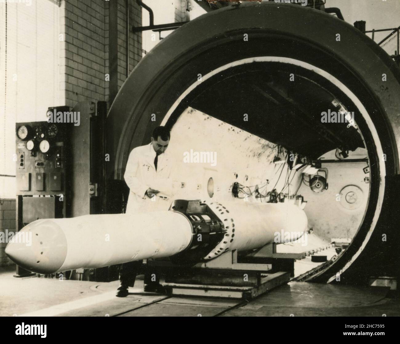 Amerikanische Anti-U-Boot-Missile wird bei den Navy Laboratories, Maryland, USA 1964 getestet Stockfoto