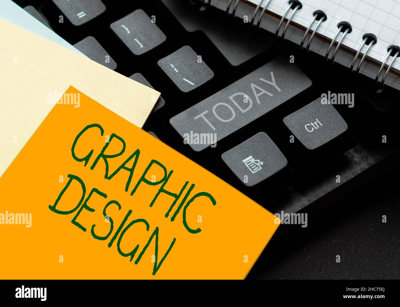 Schild mit Grafik-Design. Business-Ansatz Kunst oder Fähigkeit der Kombination von Text und Bilder in Anzeigen Verbindung mit Online-Freunde, Making Stockfoto