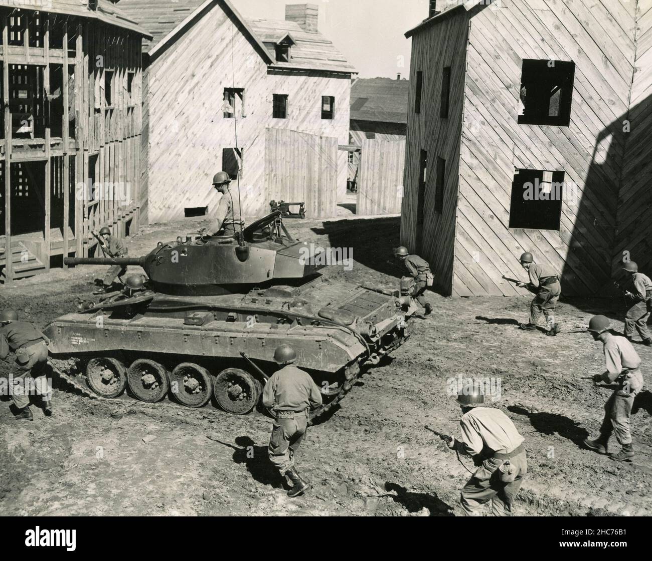 US Fourth Division Infantrymen Training for Combat, USA 1951 Stockfoto