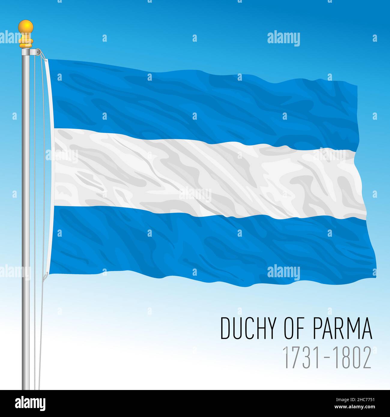 Herzogtum Parma historische Flagge, Parma, altes präunitäres Land, Italien, 1731 - 1802, vektorgrafik Stock Vektor