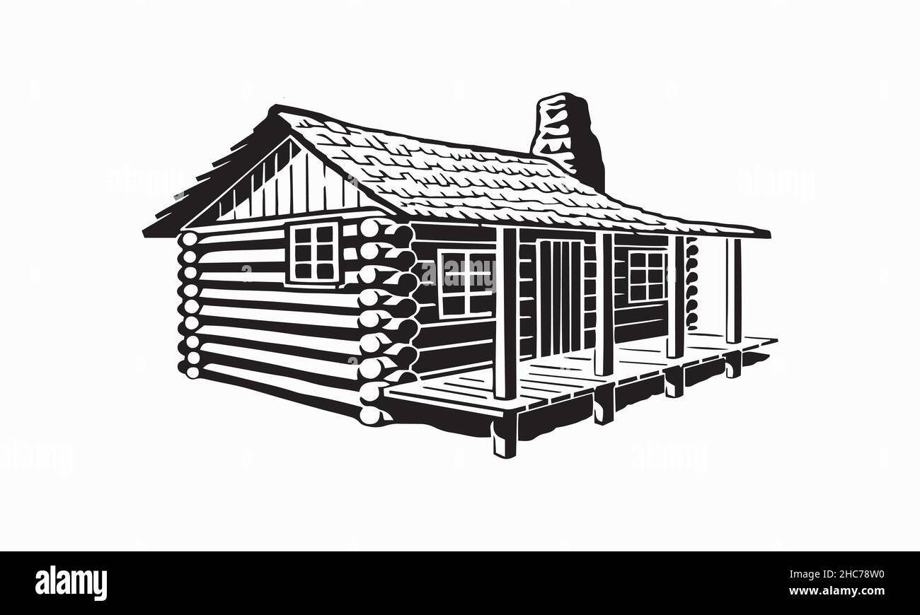 Beste interessante architektonische Hintergrund. Einschnitthaus. Vektorgrafik. Stock Vektor