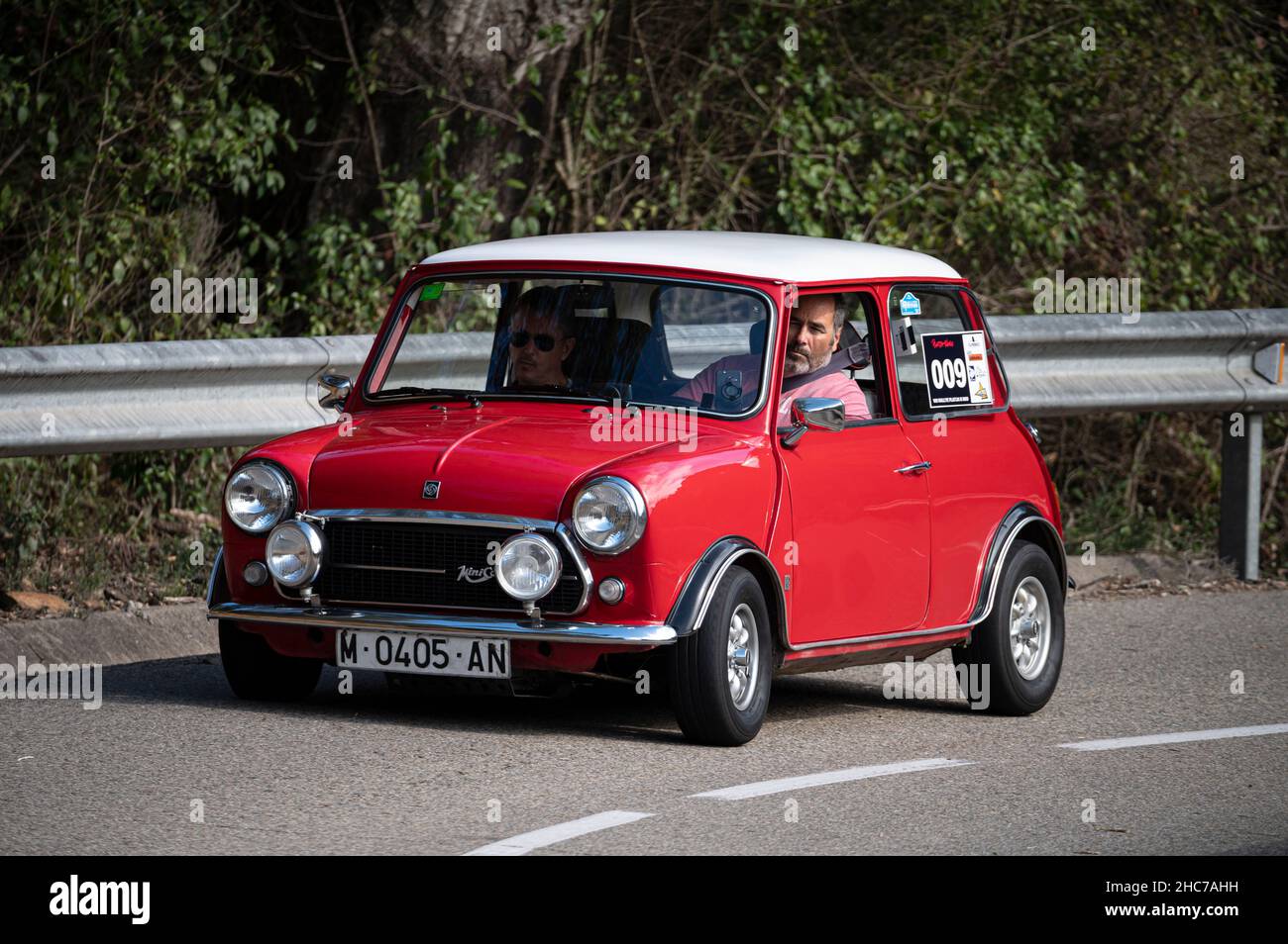 Barcelona, ​​Spain; 23. Oktober 2021: Authi Mini Cooper Rallye Platja D'Aro Historic in Catalunya Stockfoto