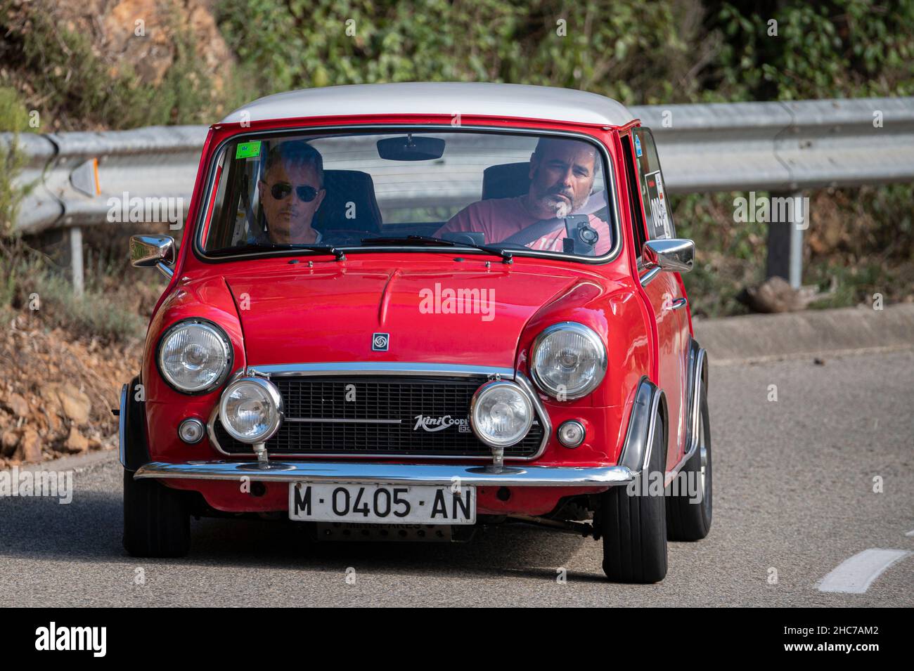 Barcelona, ​​Spain; 23. Oktober 2021: Authi Mini Cooper Rallye Platja D'Aro Historic in Catalunya Stockfoto