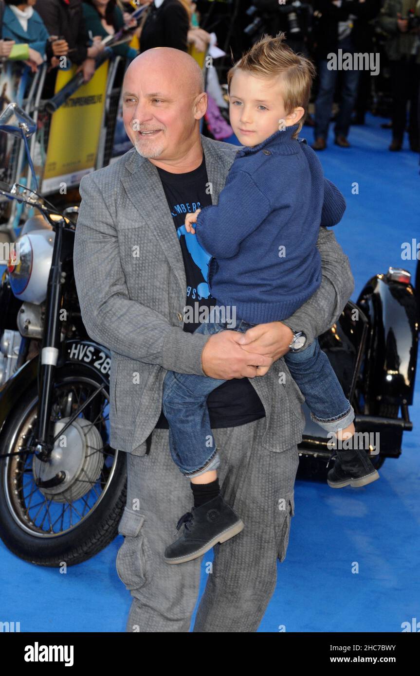 Aldo Zilla, die britische Erstaufführung von The Adventures of Tintin:The Secret of the Unicorn, Odeon West End, London. Stockfoto