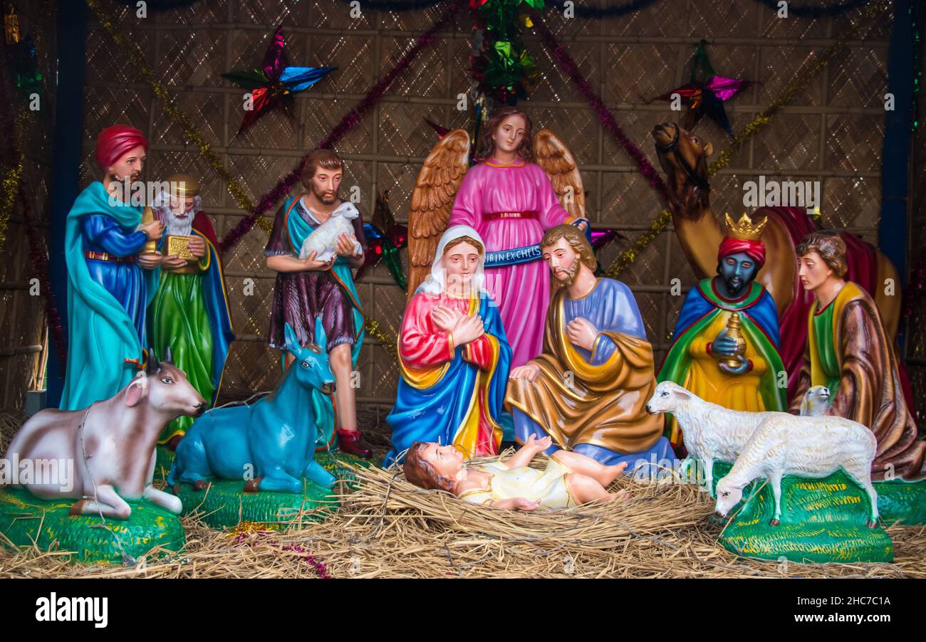 Einzigartige Bilder von fröhlichen Weihnachten 2021, Ich habe dieses Bild am 25. Dezember 2021 aus Kakrail Kirche, Dhaka, Bangladesch aufgenommen Stockfoto