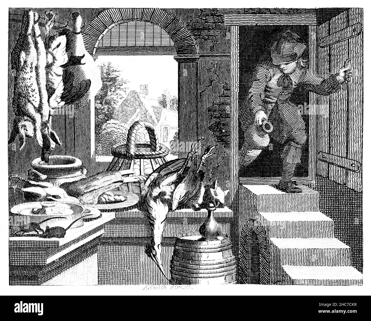 Eingravierte Illustration der Landmaus und der Stadtmaus, eine Geschichte über den Teufel, den Sie kennen, aus der ersten Ausgabe von Stockdale’s Aesop’s Fab von 1793 Stockfoto