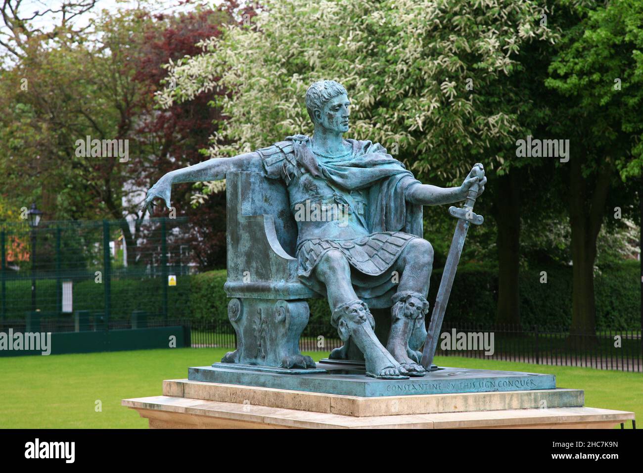 Statue in York von Constantine Stockfoto