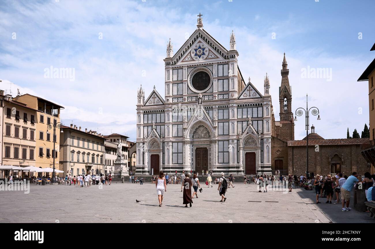 Basilika Santa Croce Florenz Stockfoto