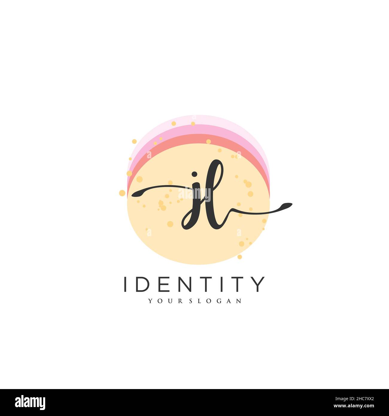 JL Handschrift Logo Vektor Kunst der ersten Unterschrift, Hochzeit, Mode, jewerly, Boutique, Blumen und botanische mit kreativer Vorlage für jedes Unternehmen Stock Vektor